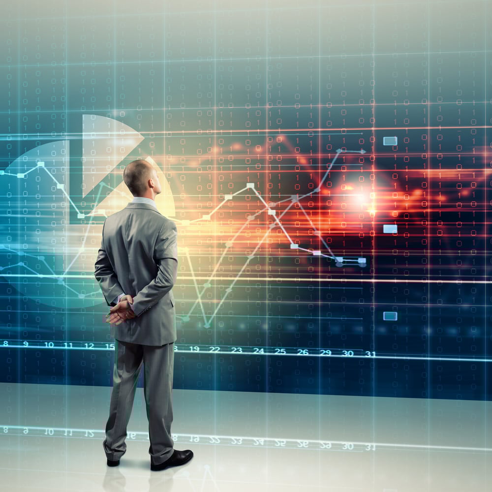 Back view image of businessman with arms crossed behind back Back view image of businessman with arms crossed behind back